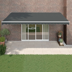 shumee Zložljiva tenda antracitna 5x3 m blago in aluminij