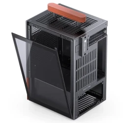 slomart Jonsbo T6 PC kućište, Mini-Tower, ITX, Kaljeno staklo, Drvo, Crno