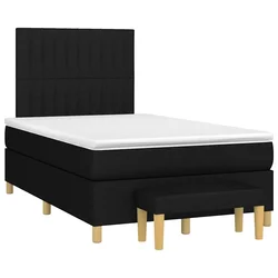 Box spring postelja z vzmetnico črna 120x190 cm blago