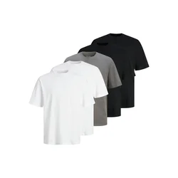 JACK & JONES Majica JJHUGO barva blata/črna/bela