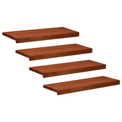 vidaXL Stopnice 4 kos 80 x 25 x 2 cm Rjava Trda bukovina