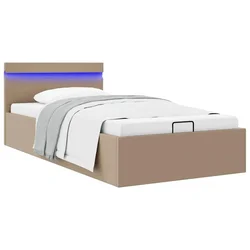Hidraulični okvir za krevet LED boja cappuccina 100 x 200 cm