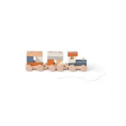 Kids Concept Lesen vlakec s kockami, brown