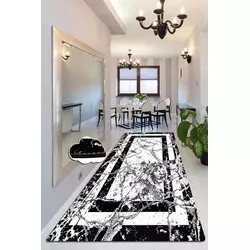 Conceptum Hypnose Tepih Marmor, 80x300cm, Crno-beli