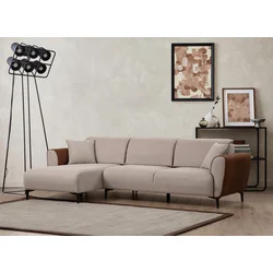 Atelier del Sofa Ugaona garnitura Aren 145x43x206cm Bež-Cimet