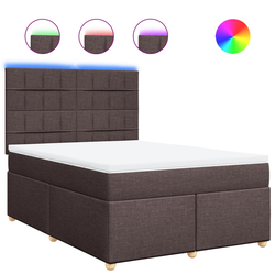 vidaXL vidaXL Box spring postelja z vzmetnico temno rjava 160x200 cm blago, (21306034)