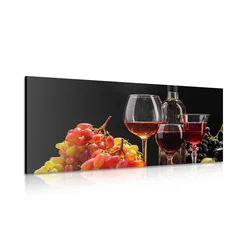 Slika italijansko vino in grozdje - 120x60