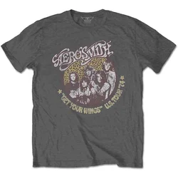 Aerosmith Cheetah Print Charcoal Grey L Majica