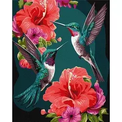 Rayher. Slikanje po številkah, Emerald hummingbirds, s kovinskimi barvami