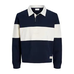 JACK & JONES Majica JORFREDERIKSBERG temno modra / bela