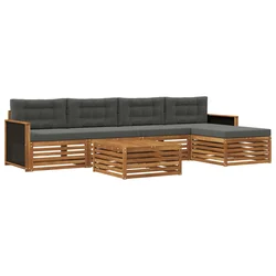 Set vanjskih sofa 6 pcs Prirodna i antracit 79 x 79 x 37 cm