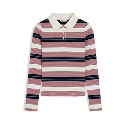 Tommy Jeans Majica temno modra/živo rdeča/bela