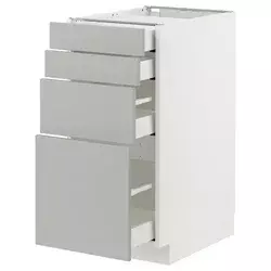 METOD / MAXIMERA Podni element 4 fronta/4 fioke, bela/Havstorp svetlosiva, 40x60 cm