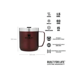 Termo skodelica STANLEY Classic CAMP MUG - vinsko rdeča