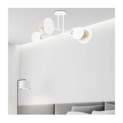 Luster na šipci MINERVA 2xE27/15W + 2xE14/10W/230V bela
