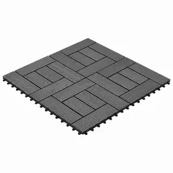 Pločice za decking 22 pcs Siva 30 x 30 cm Drvoplastična smjesa