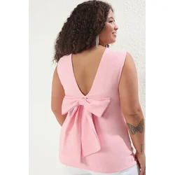 Trendyol Curve Ženska bluza Tbbss25Af00089, Roze