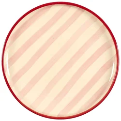 Home Talerz deserowy Dolce Vita 20 cm różowe pasy
