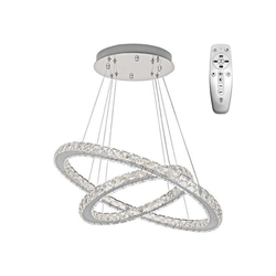 LED prigušiva luster na sajli LED/115W/230V 3000-6500K srebrna + daljinski upravljač