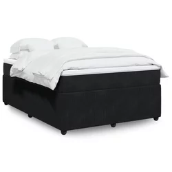 Vidaxl Box spring postelja z vzmetnico črna 160x200 cm žamet