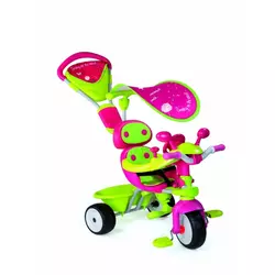 SMOBY tricikel Baby Driver Confort roza, s ročajem, senčnikom in volanom 66,5*50*59 cm 434118