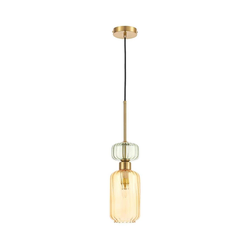 Luster na kablu MOLLY 1xE14/40W/230V prečnik 12 cm zlatna/narandžasta/zelena
