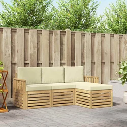 Set vanjskih sofa 4 pcs Bijela i krem 189,5 x 122,5 x 73 cm