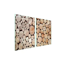 shumee Steklena zaščitna plošča za štedilnik 2x45x52 Les