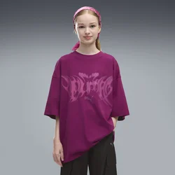 PUMA Midnight Shadow Oversized Graphic Tee Youth, Clothing, Fuchsia Glow, 9-10Y