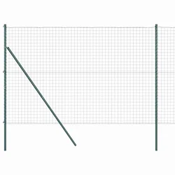 Ograda s postovima Zelena 1,6 x 10 m Čelik i PVC