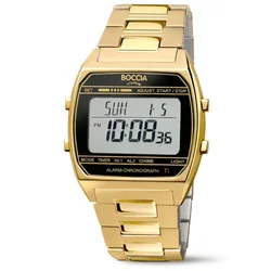 Boccia 3738-10 Herrenuhr Digital Chronograph 37mm 5ATM