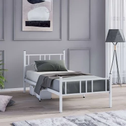 Woody Fashion Single Bedstead Akin - White 100x200
