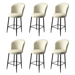 Hanah Home Set 6 barskih stolica Alte Krem-Crni