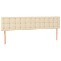 Vidaxl Posteljno vzglavje krem 180x5x78/88 cm blago