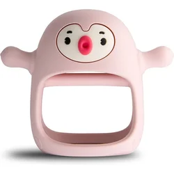 HAPPY TEETHER Otroški silikonski grizalo v obliki živali (ROZA)