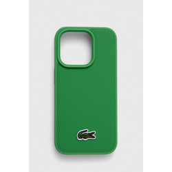 LACOSTE MAGSAFE maska za iPhone 15 Pro WOVEN LOGO GREEN
