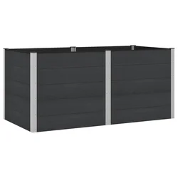 Povišena vrtna gredica Crna 200 x 100 x 91 cm