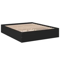 Vidaxl Posteljni okvir črn 150x200 cm inženirski les
