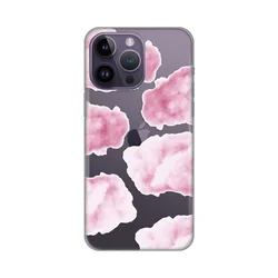 Silikonska maska za iPhone 14 Pro Max 6.7 Pink Clouds Print Skin providna