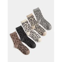 Sinsay - Čarape sa pamukom i leopard dezenom 5 kom - šareno