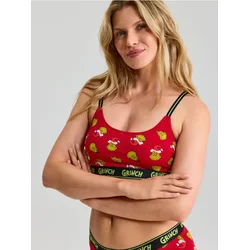 Sinsay - Pamučni grudnjak bez žice Grinch - crvena