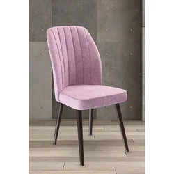 Hanah Home set trpezarijskih stolica Platinum 6 kom, roze tkanina Jerry, braon metalne noge