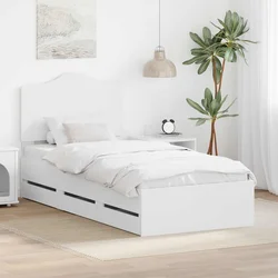 Krevetna konstrukcija Bijeli 75 x 190 cm Inženjersko Drvo
