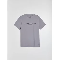 Sinsay - Pamučna slim fit majica kratkih rukava SNSY PERFORMANCE - svetlo siva