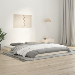 vidaXL Posteljni okvir bel 160x200 cm trdna borovina