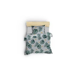 LEssentiel Maison Posteljina Monstera, 140x200cm, Zeleno-bela