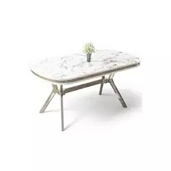 HANAH HOME Trpezarijski sto Olya White Marble Chrome