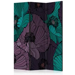 artgeist Paravan Flowerbed, 3-Delni, Dvostranski