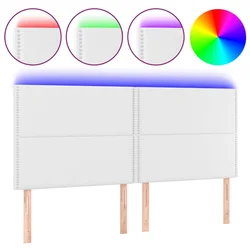 LED uzglavlje bijelo 200x5x118/128 cm od umjetne kože