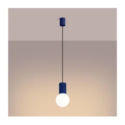 Sollux SL.1739 - Luster na sajli HALO 1xG9/8W/230V prečnik 12 cm plava